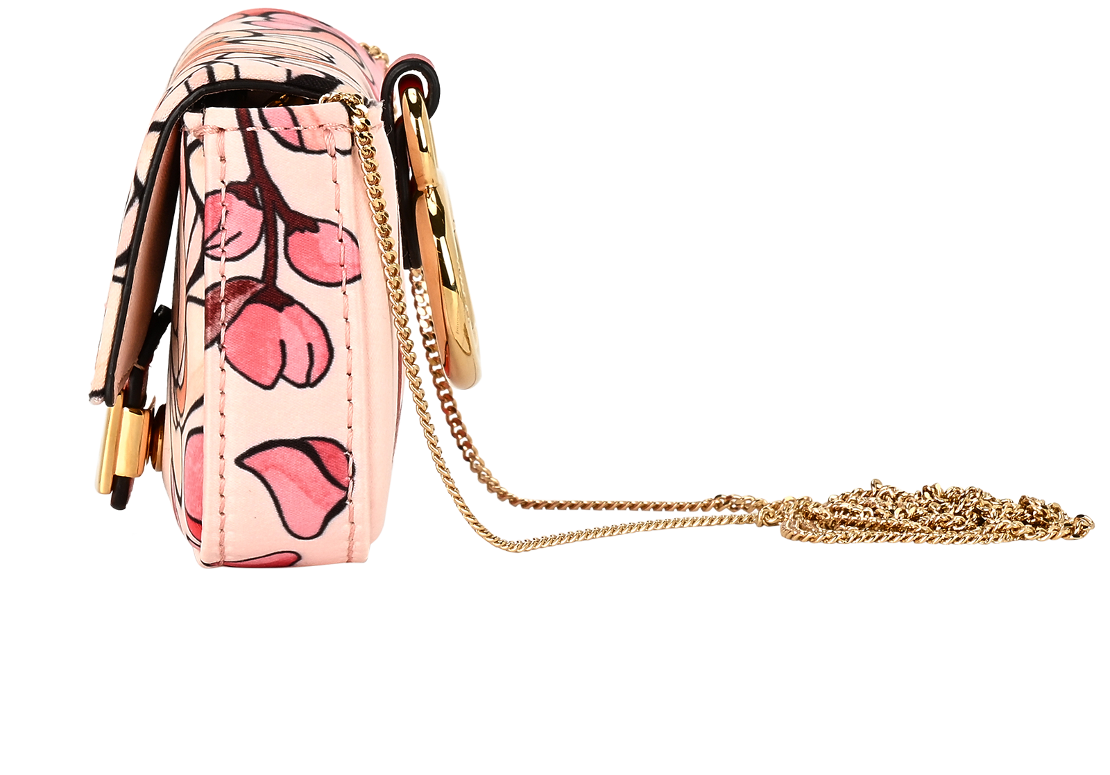 Nano Floral Baguette Charm Bag, &pound;450, Handbags, Pink, Satin, Bottom view